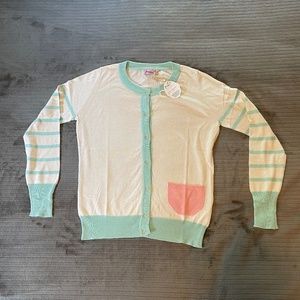 NWT Jennifer T. Knit couture, Striped Cardigan, Size Small